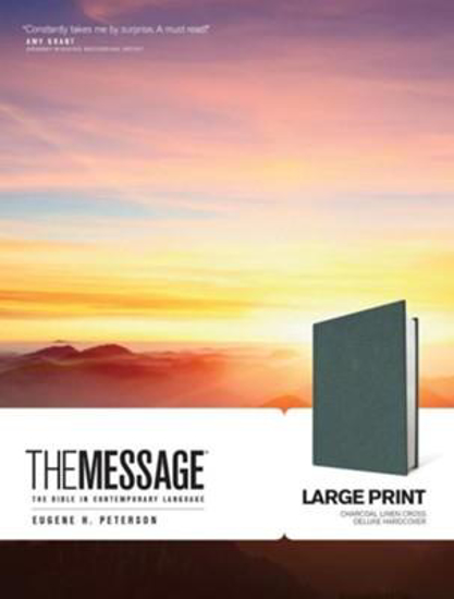 Picture of THE MESSAGE BIBLE LARGE PRINT CHARCOAL LINEN HARDBACK