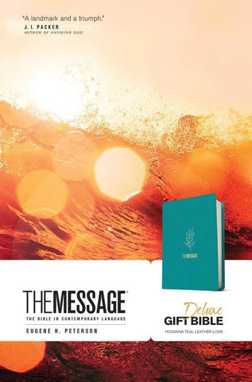 Picture of THE MESSAGE DELUX GIFT BIBLE TEAL LEATHER-LOOK