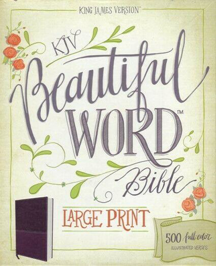 Picture of KJV BEAUTIFUL WORDS LARGE PRINT BIBLE PURPLE LEATHERSOFT