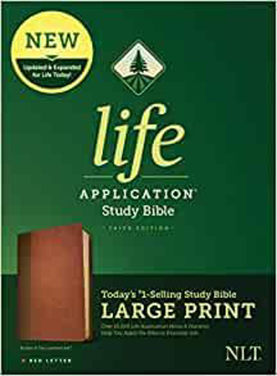 Picture of NLT LIFE APPLICATION LARGE PRINT BROWN LEATHERSOFT