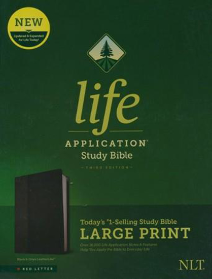 Picture of NLT LIFE APPLICATION LARGE PRINT BLACK LEATHER
