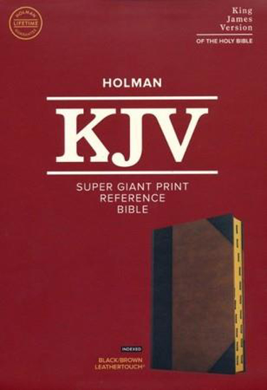 Picture of KJV SUPER GIANT PRINT BLACK/BROWN LEATHERTOUCH T.I.