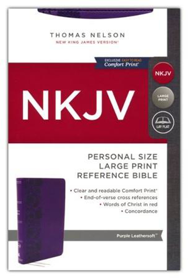 Picture of NKJV LARGE PRINT REFERENCE BIBLE PURPLE LEATHERSOFT
