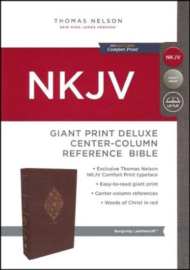Picture of NKJV GIANT PRINT CENTRE COLUMN REFERENCE BIBLE BURGUNDY LEATHERSOFT