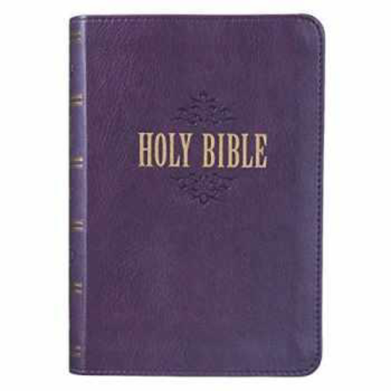 Picture of KJV COMPACT BIBLE LARGE PRINT PURPLE LEATHER