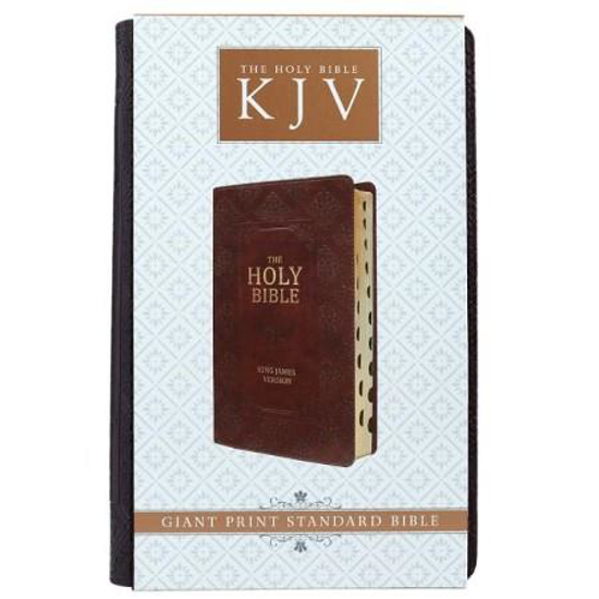 Picture of KJV GIANT PRINT BROWN LUX LEATHER BIBLE INDEXED
