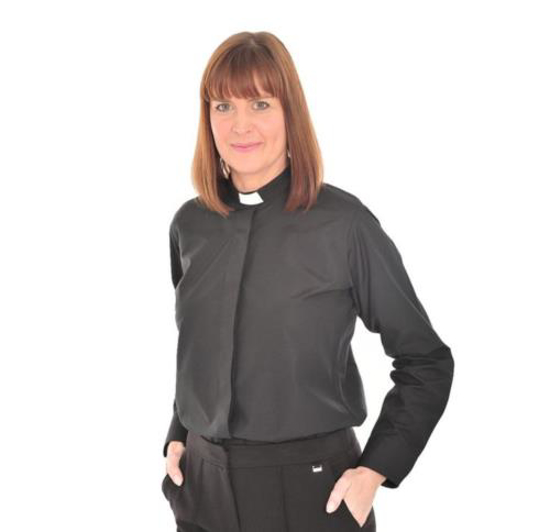 Picture of LADIES BLACK CLERICAL SHIRT SIZE 16