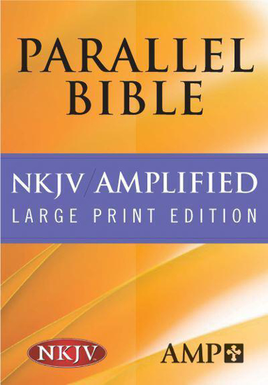 Picture of NKJV AMPLIFIED PARALLEL LARGE PRINT BLACK LEATHER