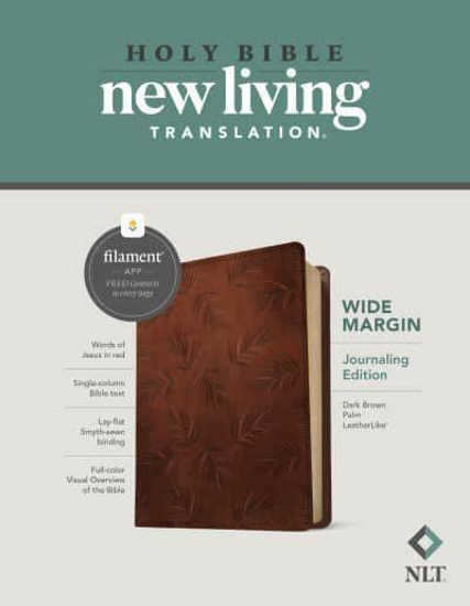 Picture of NLT DARK BROWN/PALM LEATHERSOFT BIBLE WIDE MARGIN