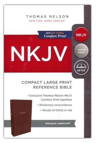 Picture of NKJV LARGE PRINT COMPACT MAHOGANY LEATHERSOFT BIBLE