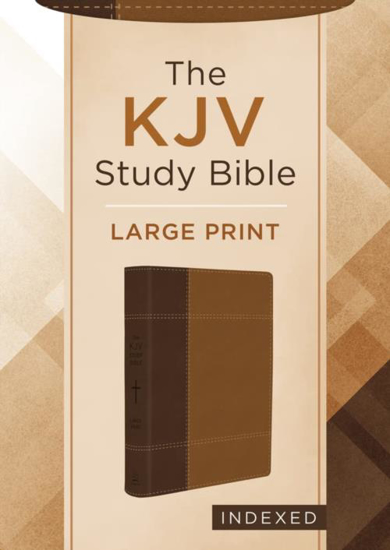 Picture of KJV STUDY BIBLE LARGE PRINT BROWN LEATHER INDEXED